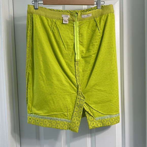 J. Crew - No. 2 Pencil Skirt - size 8 - lined eyelet - citron - excellent U.C. - Picture 7 of 7